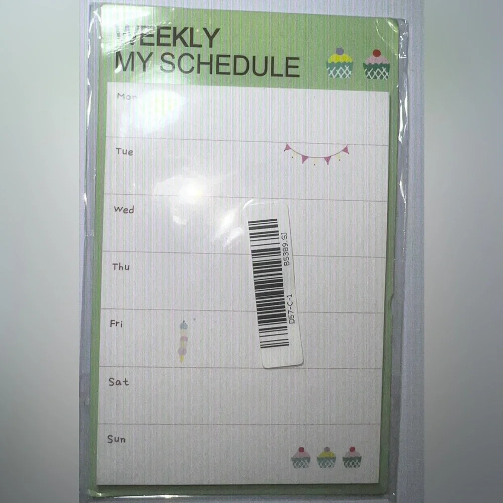 $1 Green Weekly Schedule Planner $1 WITH ANY $10 ORDER OR MORE